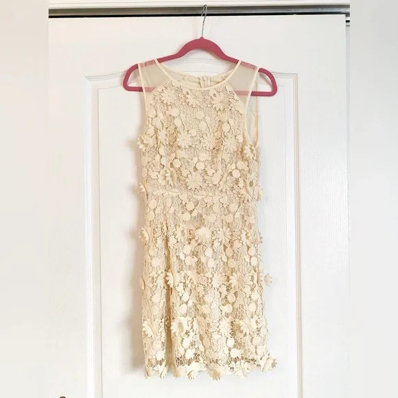 chinese dress ladies Urban Outfitters Cream Ruffled Mini Dress (Sz M)  The Thrifty Hippy